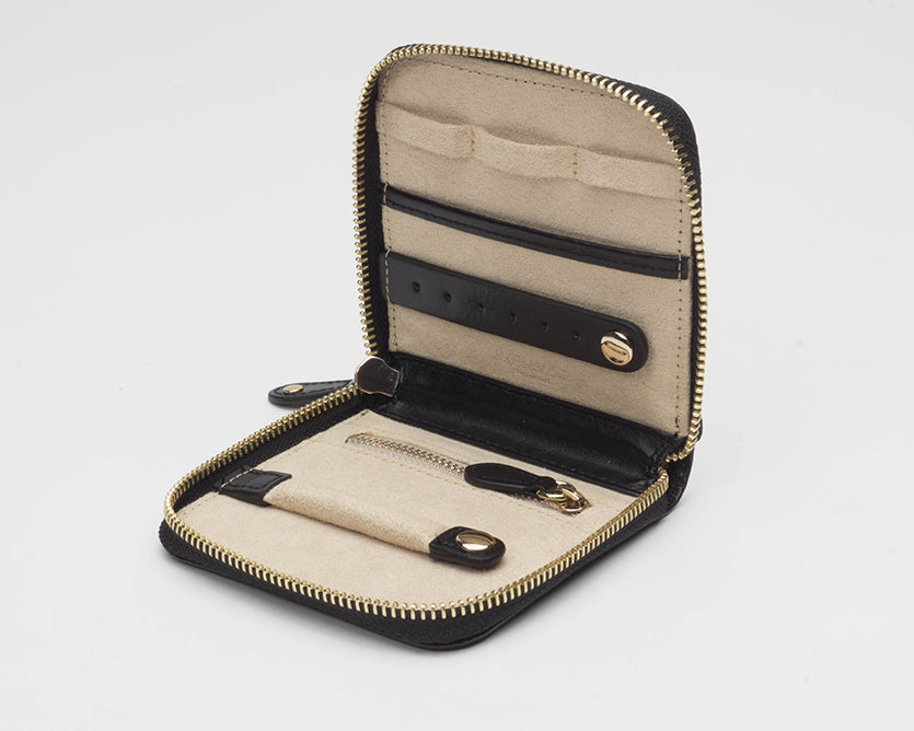 WOLF Marrakesh Black Travel Zip Jewellery Case 308502