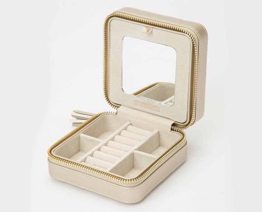 WOLF Caroline Champagne Jewellery Zip Travel Case 329946