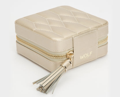WOLF Caroline Champagne Jewellery Zip Travel Case 329946