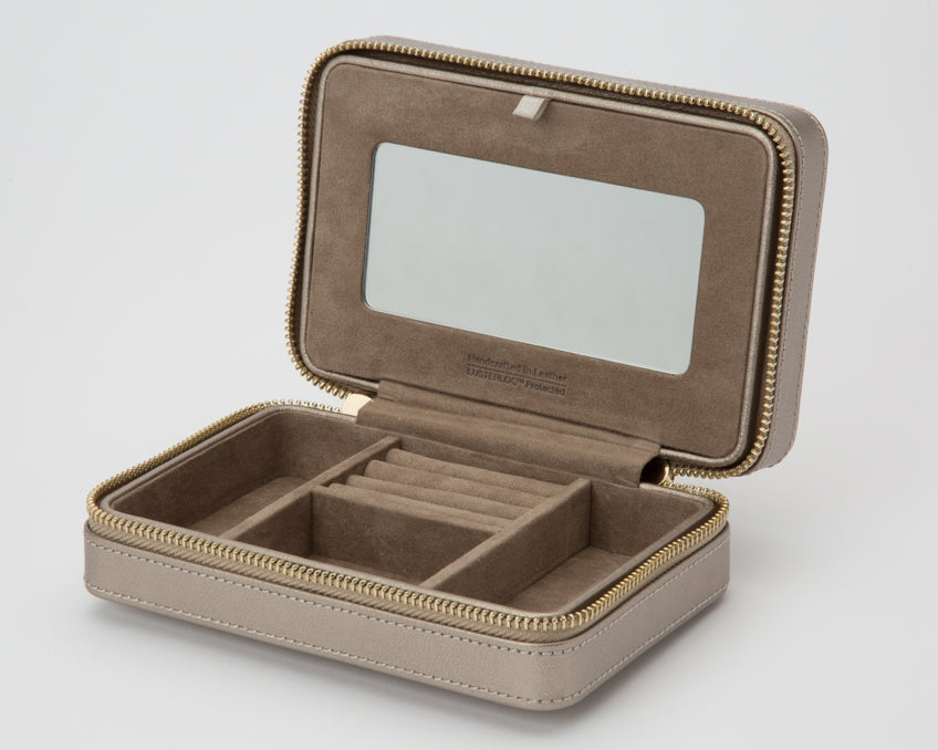 WOLF Palermo Pewter Travel Zip Jewellery Case 213678