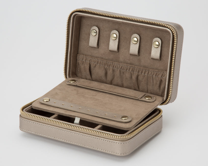 WOLF Palermo Pewter Travel Zip Jewellery Case 213678