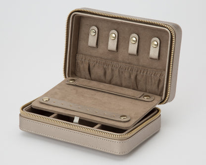 WOLF Palermo Pewter Travel Zip Jewellery Case 213678