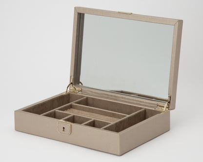 WOLF Palermo Pewter Medium Flat Jewellery Box 213278