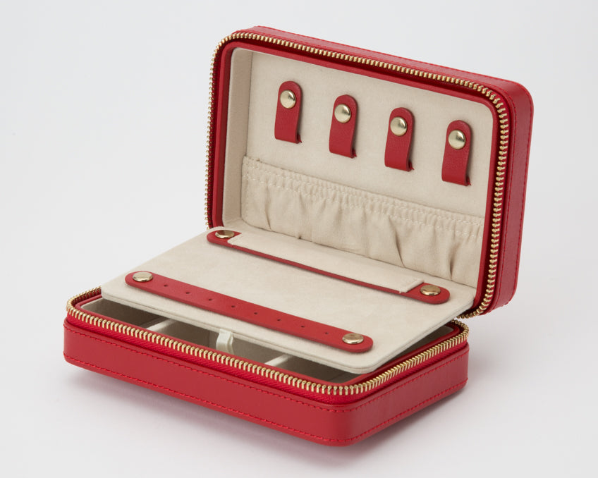 WOLF Palermo Red Travel Zip Jewellery Case 213672