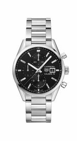 TAG Heuer Carrera Calibre 16 Black Dial Stainless Steel Mens Chronograph Watch CBK2110.BA0715