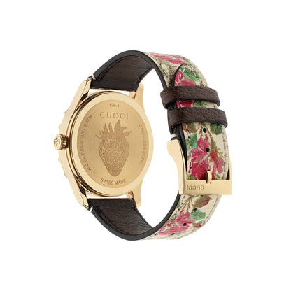 Gucci G-Timeless Le Marché des Merveilles Garden Floral Blooms PVD Gold Plated Womens Quartz Watch YA1264084