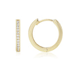 9ct Gold Channel Set Cubic Zirconia Set Hoop Earrings