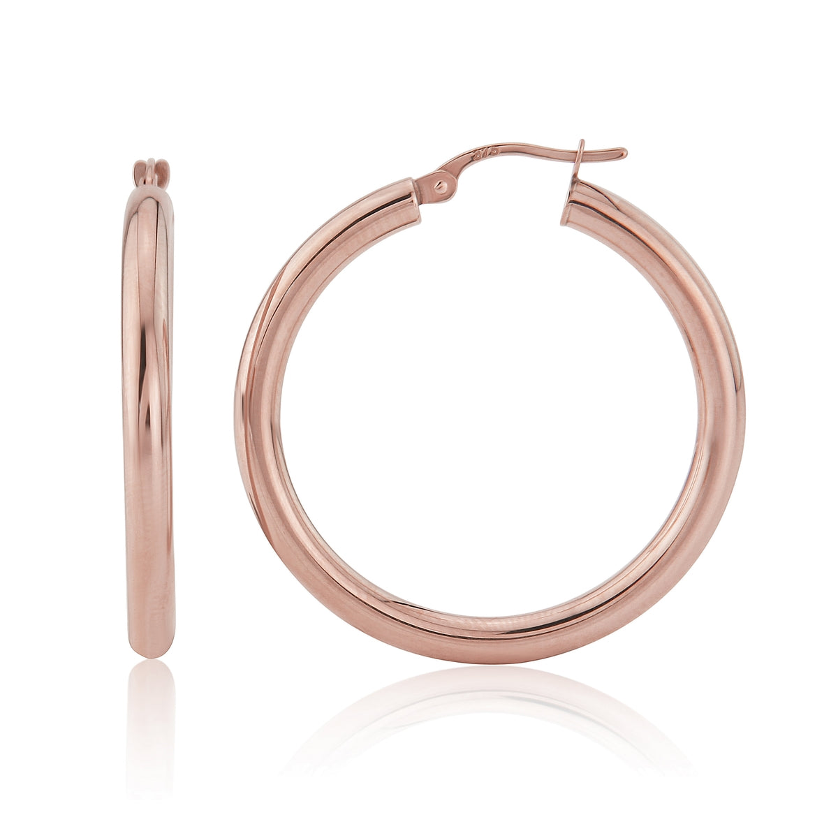 9ct Rose Gold Large Hoop Earrings