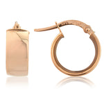 9ct Rose Gold Small Broad Hoop Earrings