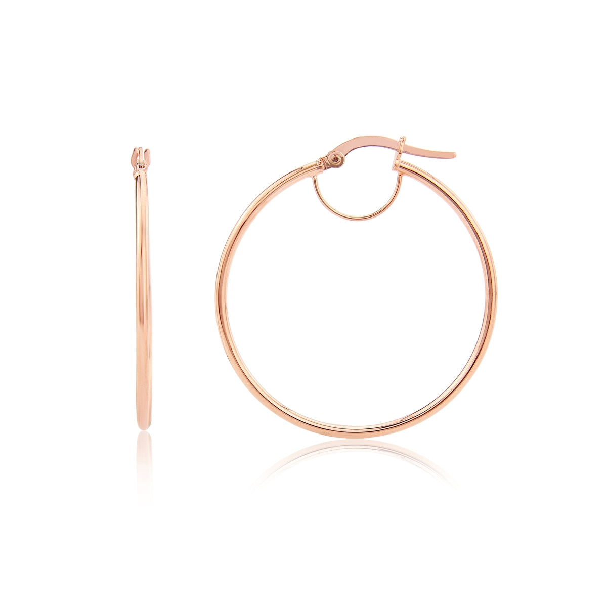 9ct Rose Gold Fine Hoop Earrings