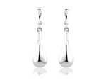 9ct White Gold Teardrop Drop Earrings