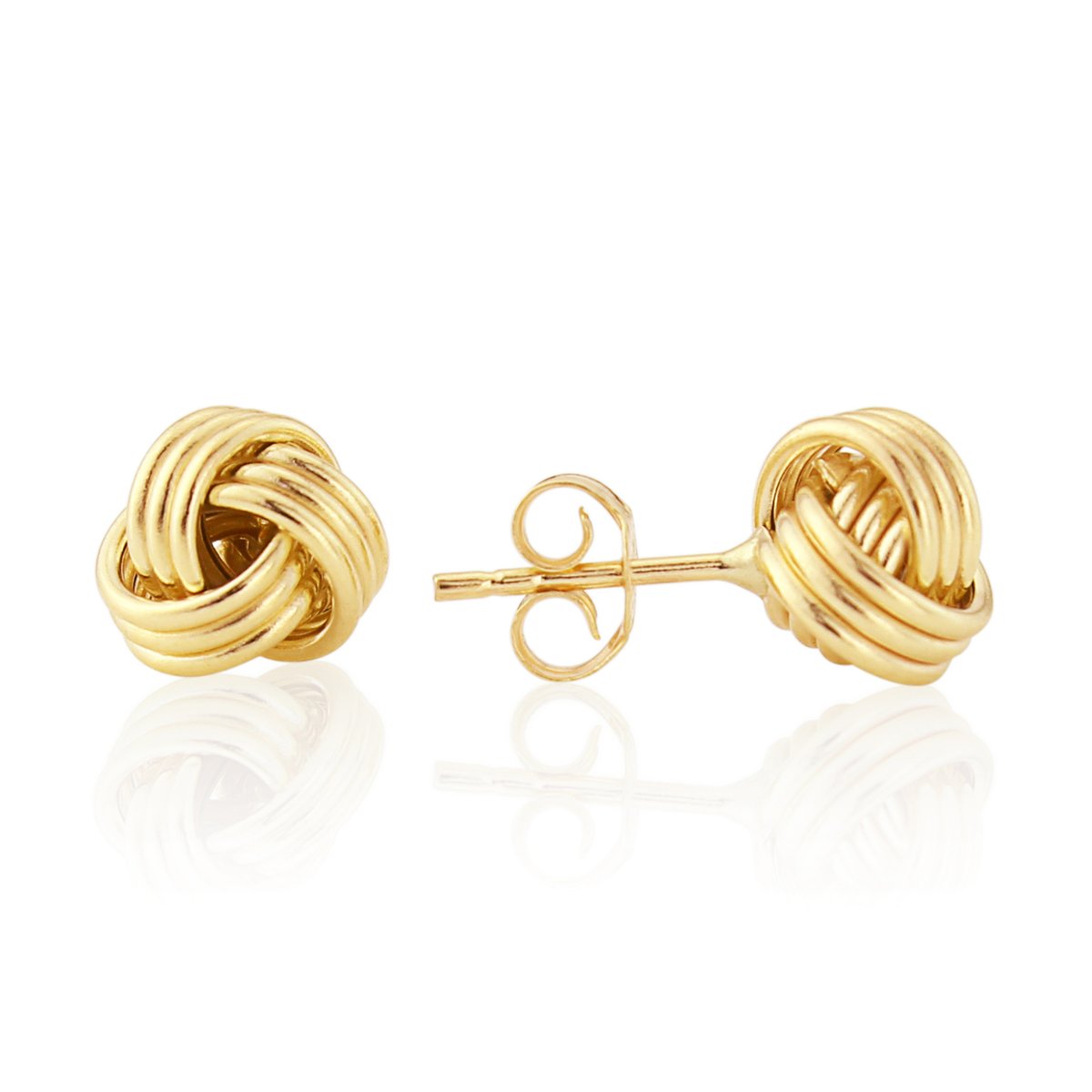 9ct Gold Ribbed Knot Stud Earrings