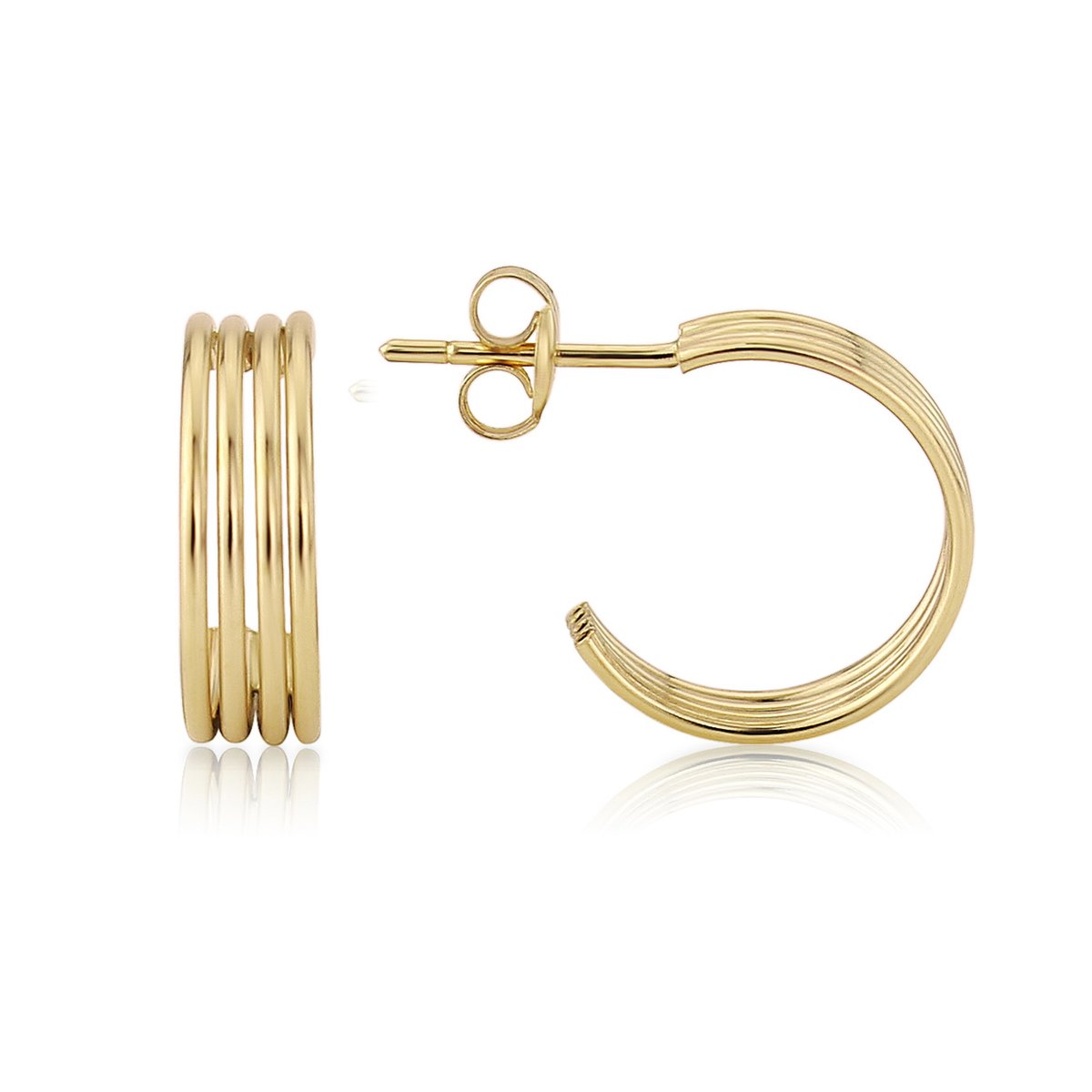 9ct Gold Four Row Openwork Creole Earrings