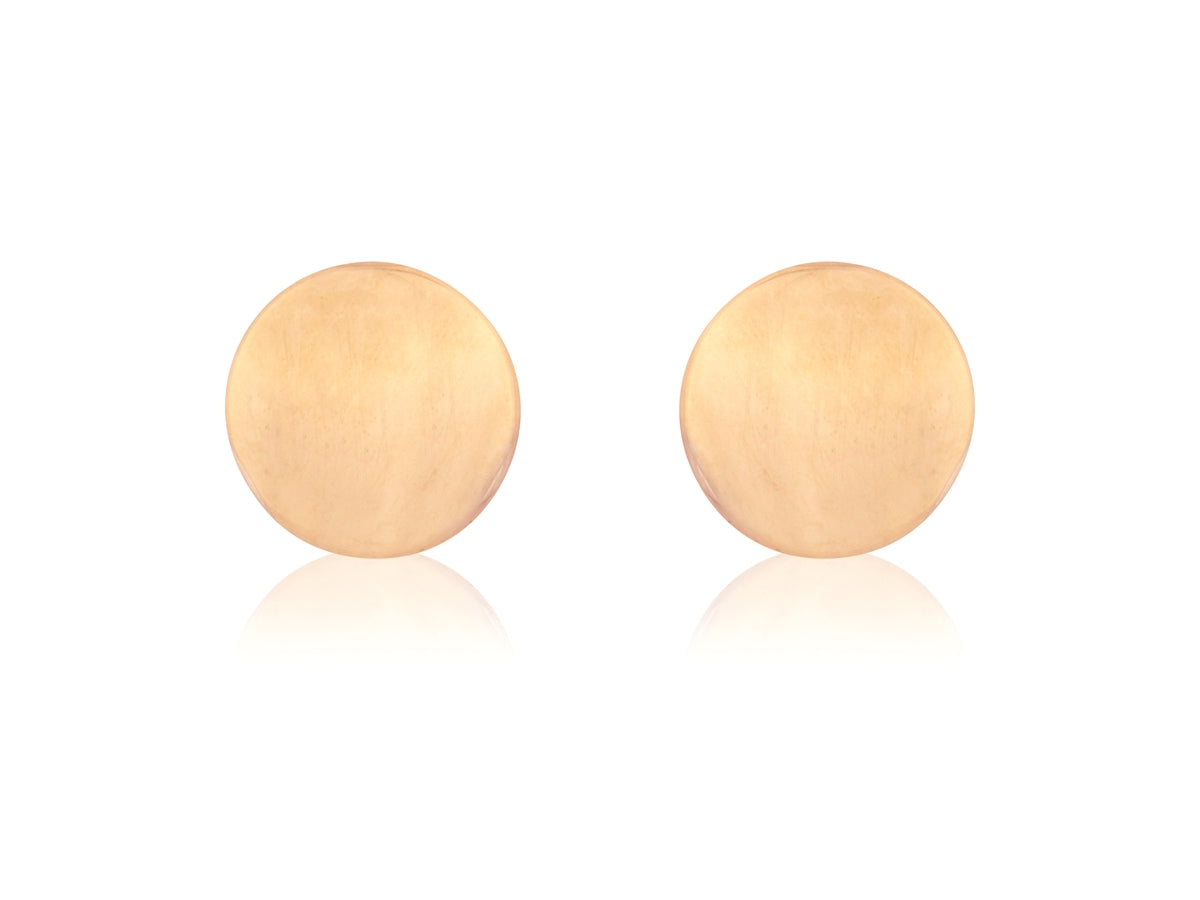 9ct Rose Gold Flat Round Stud Earrings