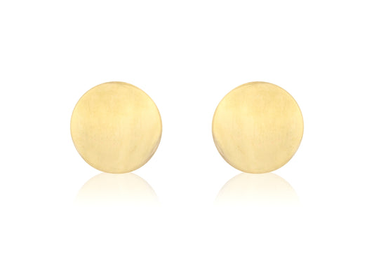 9ct Gold Flat Round Stud Earrings