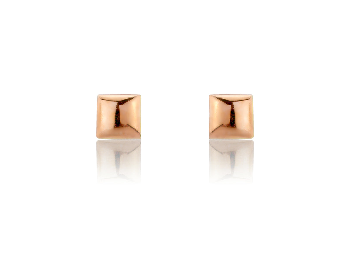 9ct Rose Gold 5mm Square Stud Earrings
