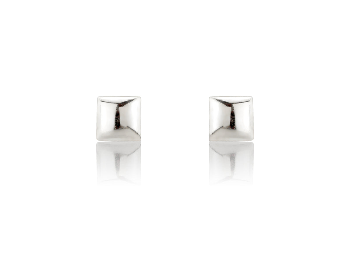 9ct White Gold 5mm Square Stud Earrings
