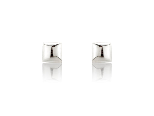 9ct White Gold 5mm Square Stud Earrings