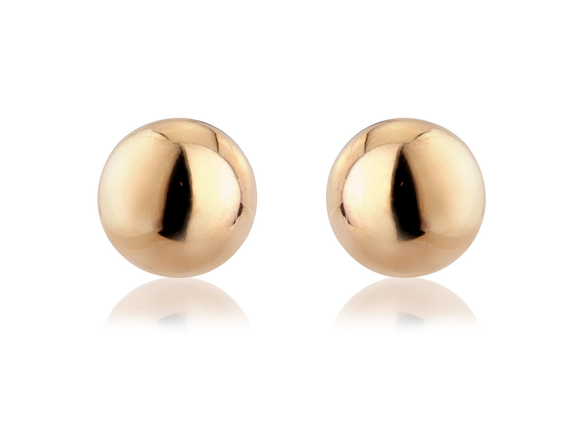 9ct Rose Gold Classic Ball Stud Earrings (10mm)