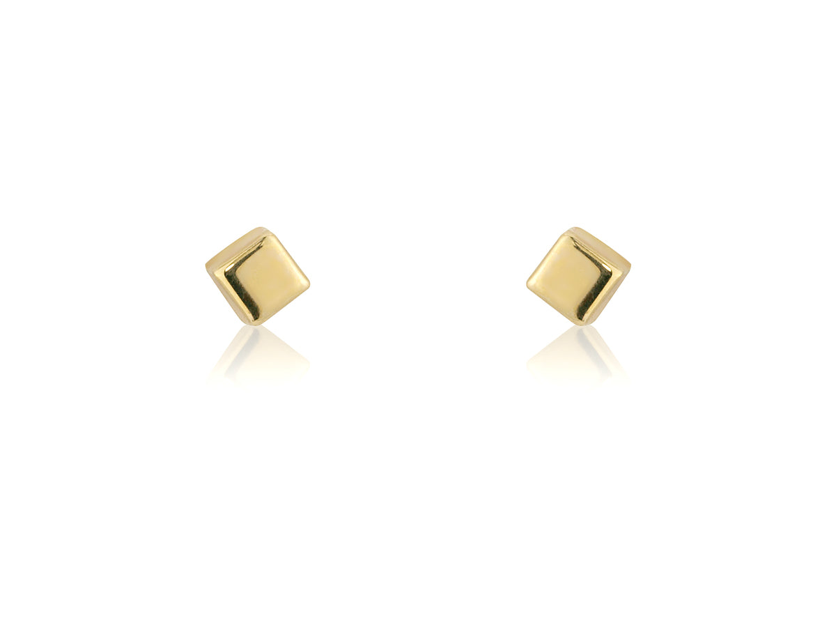 9ct Gold Small Cube Stud Earrings