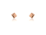 9ct Rose Gold Small Cube Stud Earrings
