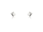 9ct White Gold Small Cube Stud Earrings