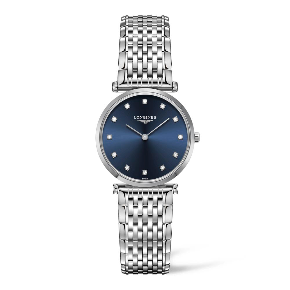 Longines La Grande Classique de Longines Blue Diamond Set Dial Stainless Steel Womens Quartz Watch L45124976
