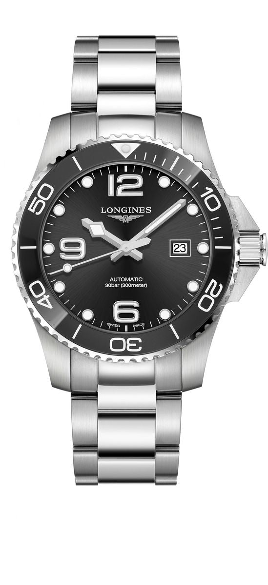 Longines HydroConquest Black Dial Stainless Steel Mens Watch L37824566