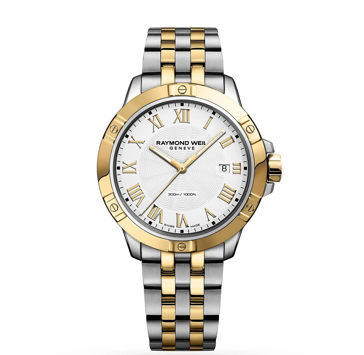 Raymond Weil Tango White Dial Two Tone Mens Quartz Watch 8160-STP-00308