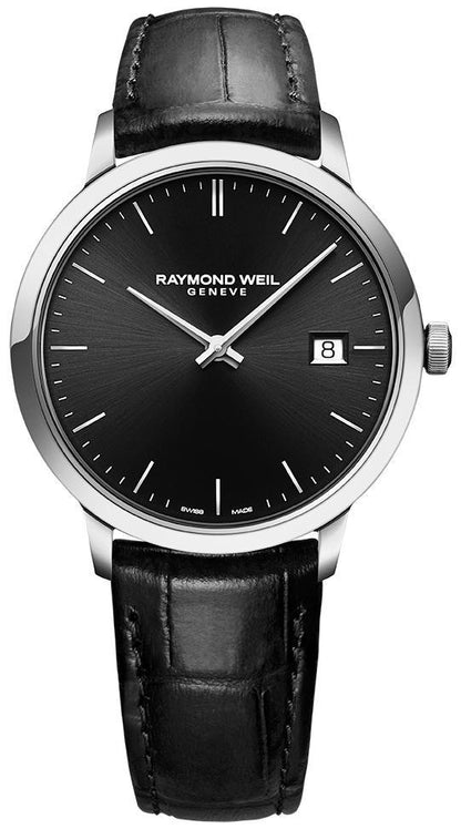 Raymond Weil Toccata Black Dial Stainless Steel Mens Quartz Watch 39mm 5485-STC-20001