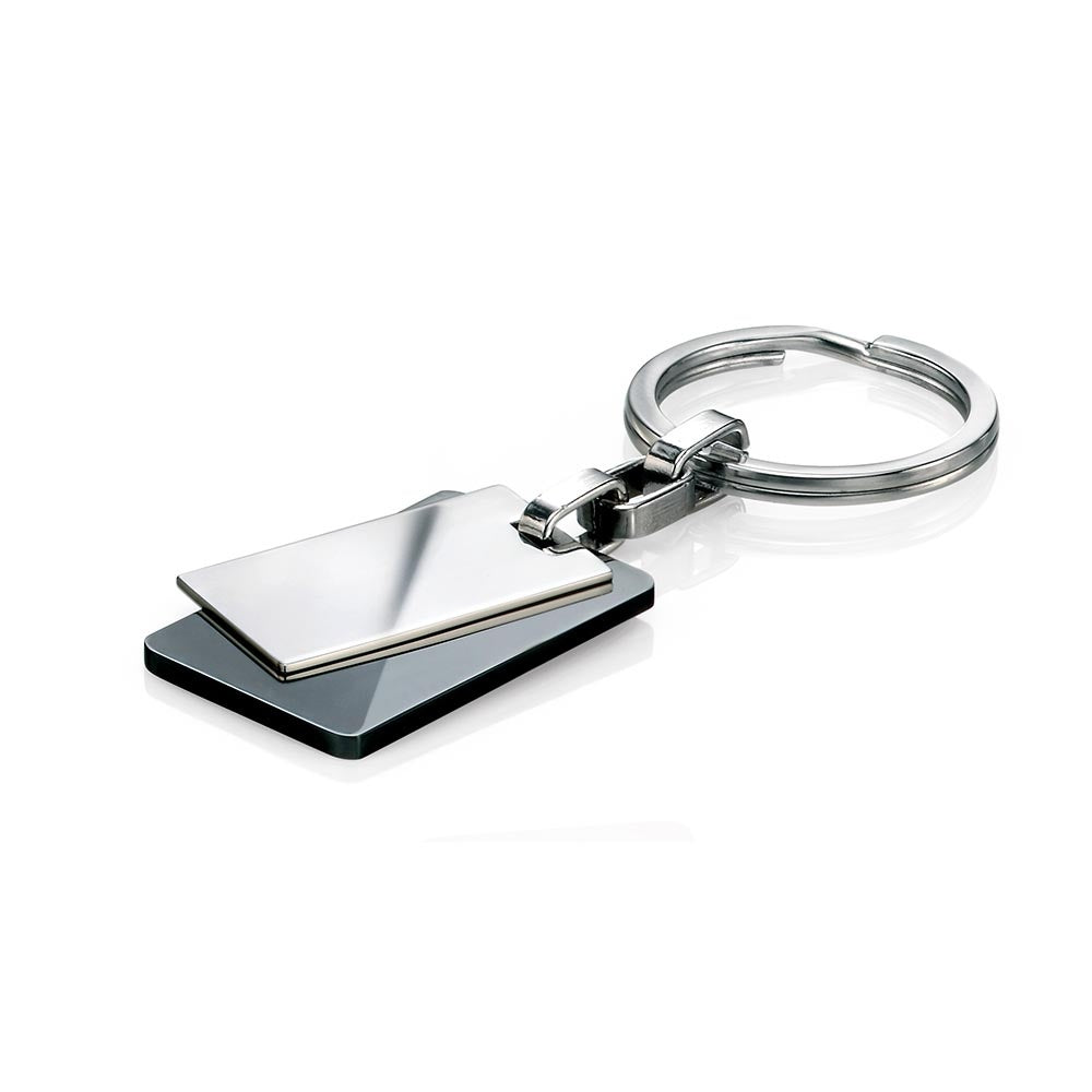 Fred Bennett Stainless Steel & Black PVD Keyring Y2597