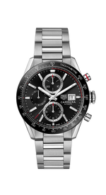 TAG Heuer Carrera Calibre 16 Black Dial Stainless Steel Mens Chronograph Watch CBM2110.BA0651