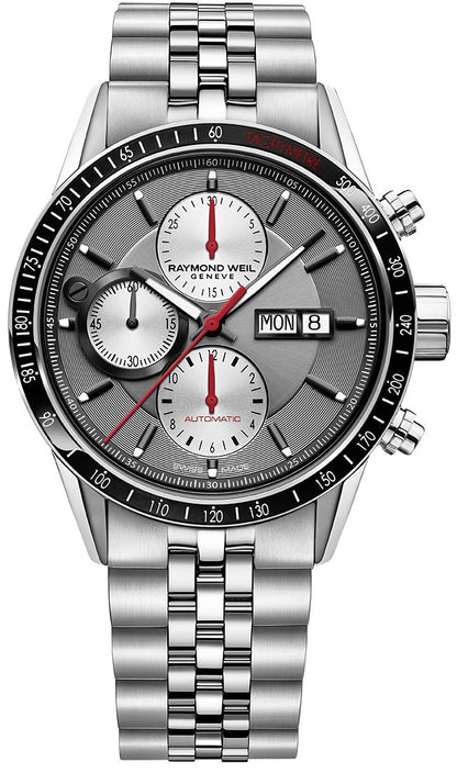 Raymond Weil Freelancer Silver Dial Stainless Steel Chronograph Mens Watch 7731-ST1-65421