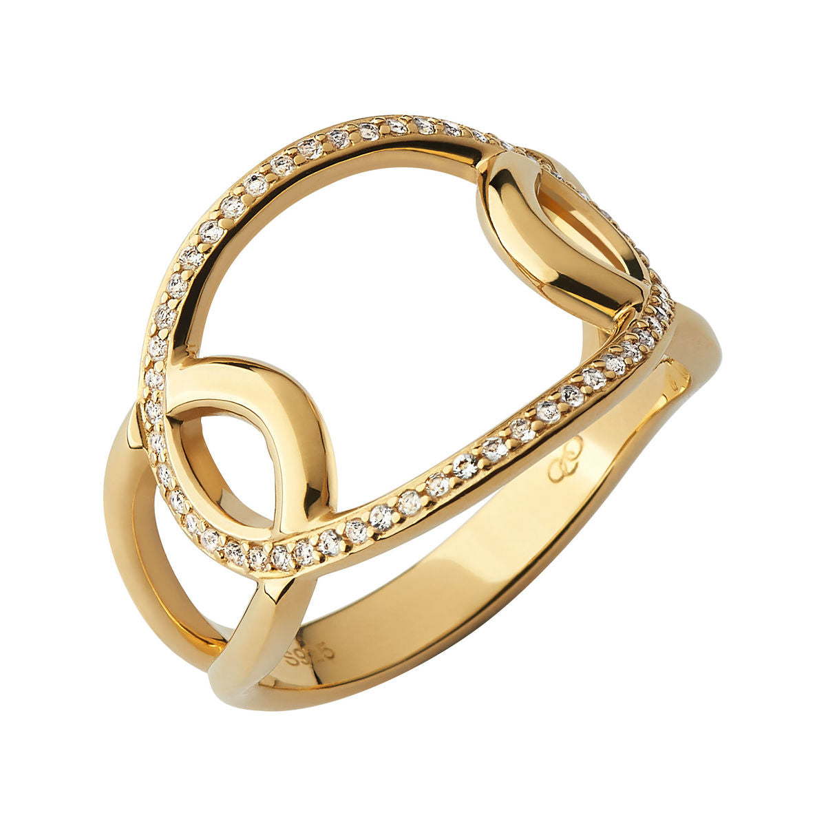 Links of London Ovals Vermeil & White Topaz Cut Out Ring (size N) 5045.7509