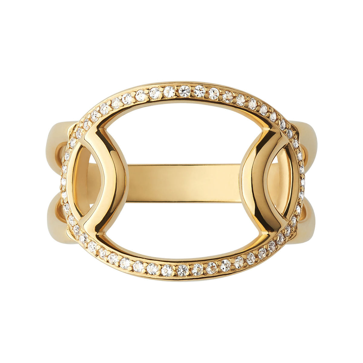 Links of London Ovals Vermeil & White Topaz Cut Out Ring (size N) 5045.7509