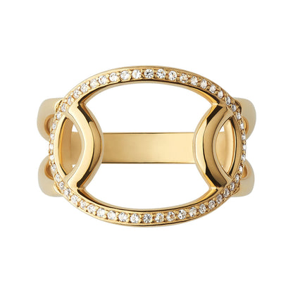 Links of London Ovals Vermeil & White Topaz Cut Out Ring (size N) 5045.7509