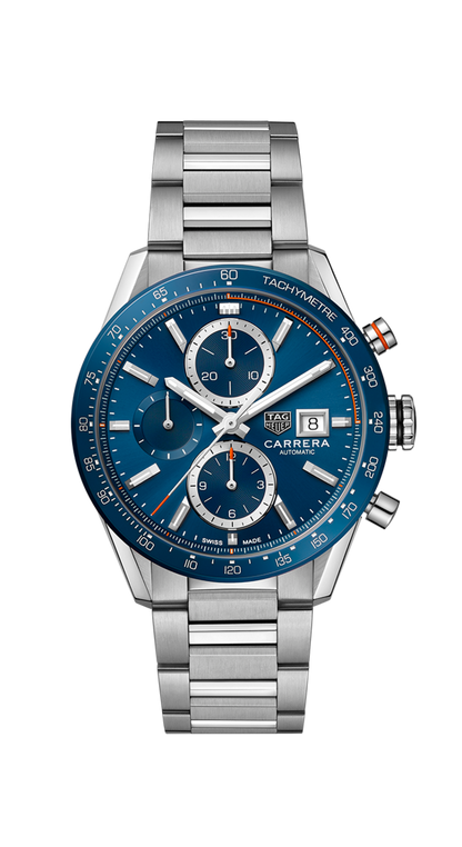 TAG Heuer Carrera Calibre 16 Blue Dial Stainless Steel Mens Chronograph Watch CBM2112.BA0651