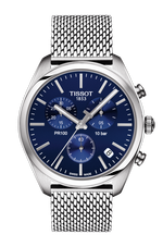 Tissot PR 100 Blue Dial Stainless Steel Mens Quartz Chronograph Watch T1014171104100