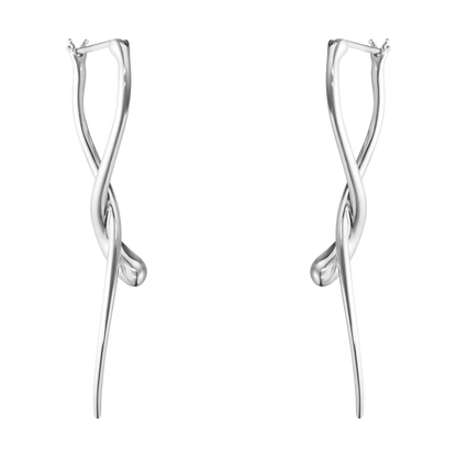 Georg Jensen MERCY Sterling Silver Long Drop Earrings 10015150