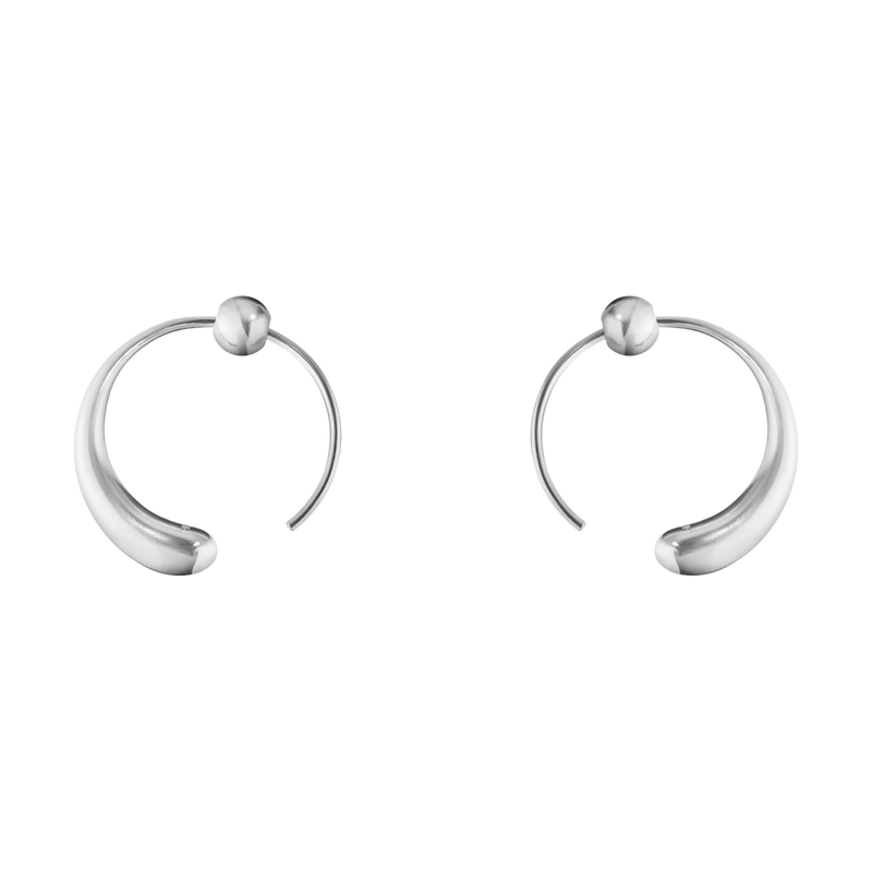 Georg Jensen MERCY Sterling Silver Large Hoop Earrings 10015603