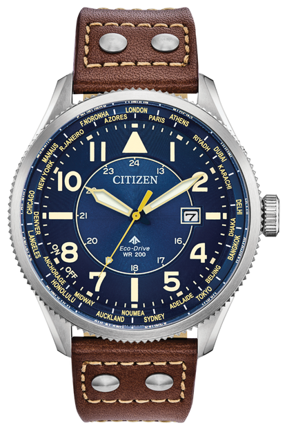 Citizen Eco-Drive Promaster Nighthawk Blue Dial Stainless Steel Mens Watch BX1010-11L