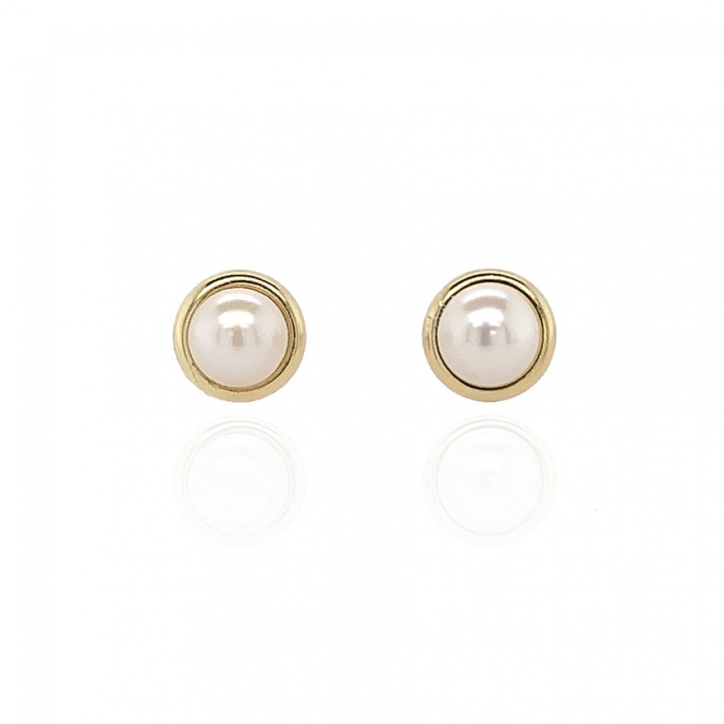 9ct Gold Pearl Set Stud Earrings