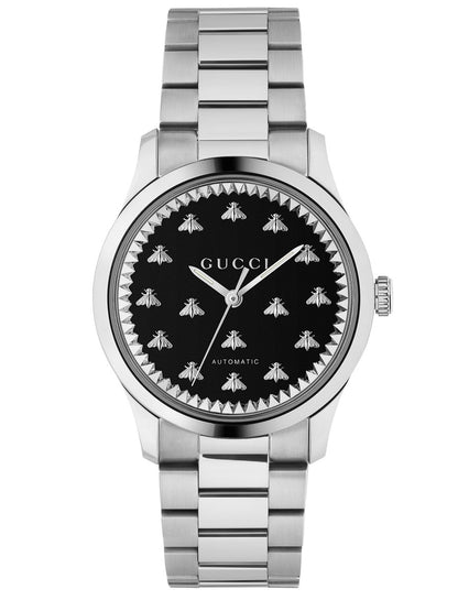 Gucci G-Timeless Black Onyx Dial Stainless Steel Unisex Automatic Watch YA1264130
