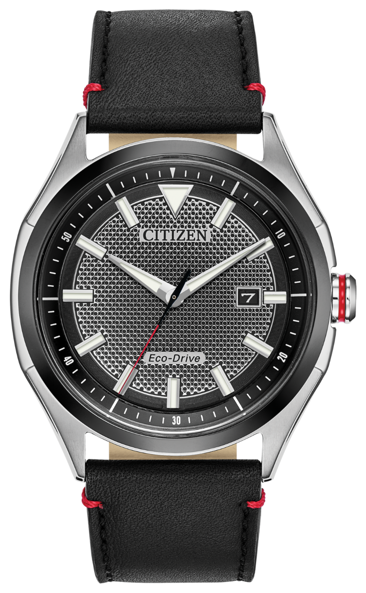 Citizen Eco-Drive Black Dial Stainless Steel Mens Watch AW1148-09E