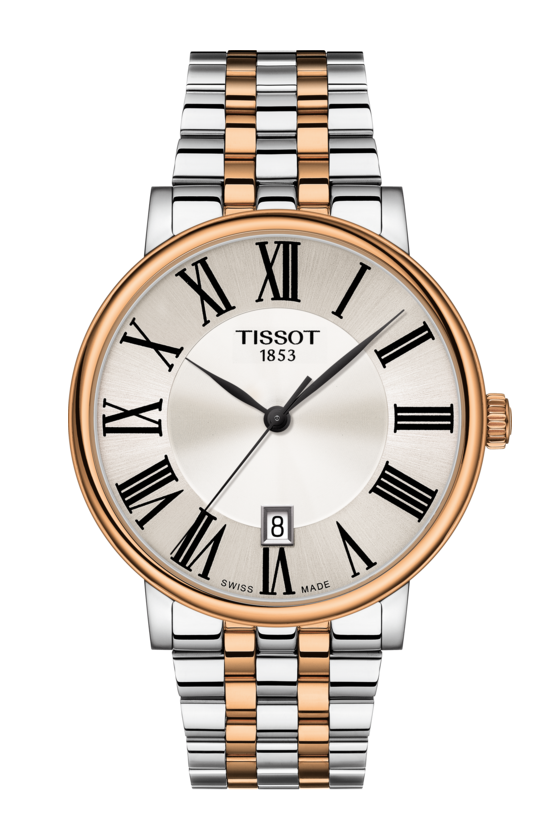 Tissot Carson Premium Silver Dial Two Tone Mens Quartz Watch T1224102203300