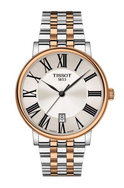 Tissot Carson Premium Silver Dial Two Tone Mens Quartz Watch T1224102203300