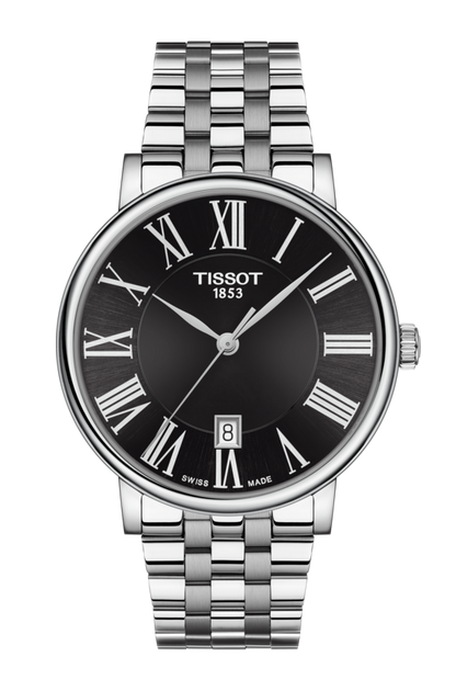 Tissot Carson Premium Black Dial Stainless Steel Mens Quartz Watch T1224101105300