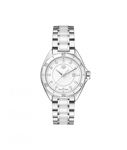 TAG Heuer Formula 1 Stainless Steel & White Ceramic Diamond Set Womens Quartz Watch WBJ141AD.BA0974