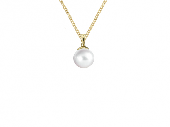 9ct Gold 5mm Cultured Freshwater Pearl Pendant Necklace
