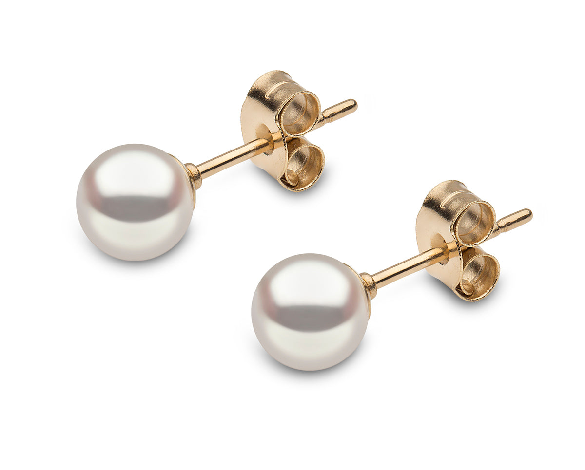 YOKO London 18ct Gold 5mm Cultured Japanese Akoya Pearl Stud Earrings